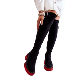 Step in style Cizme Model Cheera UK105P Negru/Roșu din piele intoarsa - Pas in stil Step in style Cizme Model Cheera UK105P Negru/Roșu din piele intoarsa - Pas in stil