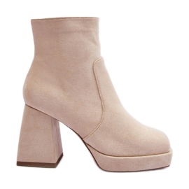 Step in style Cizme Model Abnous NS293P Light Biege - Pas în stil bej