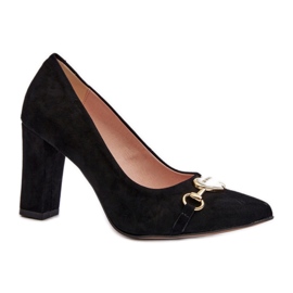 Step in style Pompe Model Zazoo 2453/OS Black Suede - Pas în stil negru