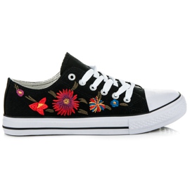 Adidași cu șireturi și petice negru