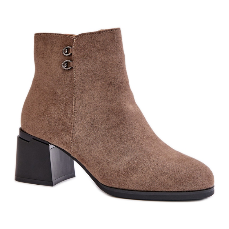 Step in style Cizme Model Tinamar ZY202-1 Bej Inchis - Pas in stil