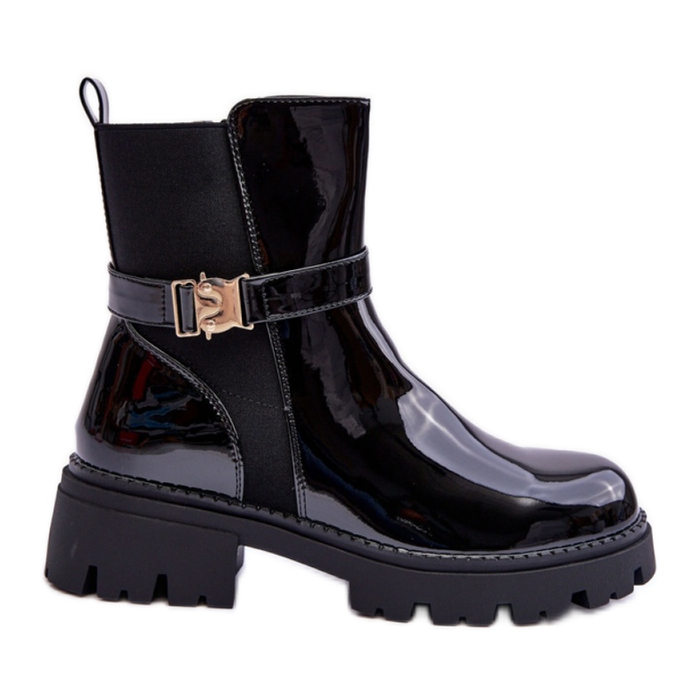 Step in style Cizme Chelsea Model Elspetia F35-1 Lac Negru - Pas in stil