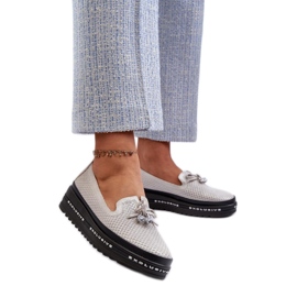 Step in style Mocasini Model S.Barski LR400 Silver - Pas in stil gri Step in style Mocasini Model S.Barski LR400 Silver - Pas in stil gri