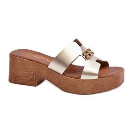 Step in style Sandale Flip-flops Model Zazoo 40412 Gold - Pas în stil galben