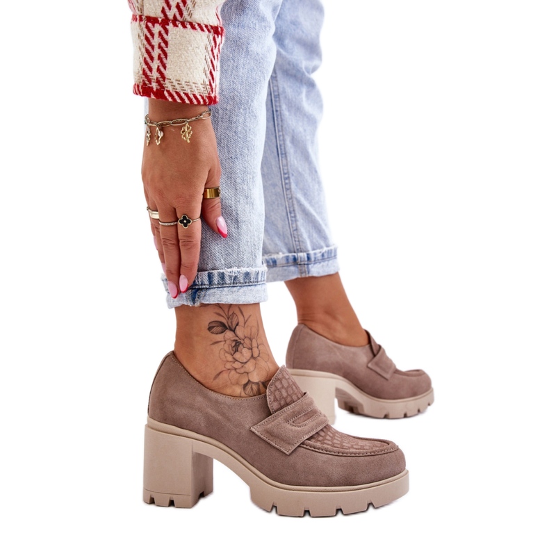 Step in style Pantofi Model Arabell 20125 Bej Inchis - Pas in stil