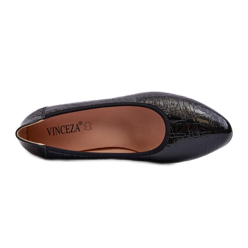 Vinceza Pompe de dama cu relief decorativ Negru