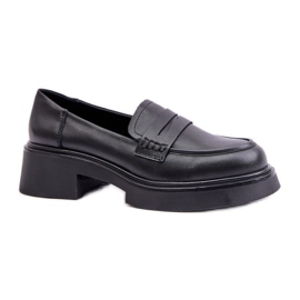 Mocasini de dama D&amp;A din piele naturala Neagra negru