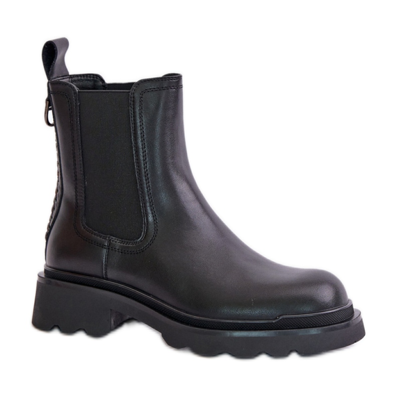 Cizme slip-on dama din piele naturala Neagra negru Cizme slip-on dama din piele naturala Neagra negru