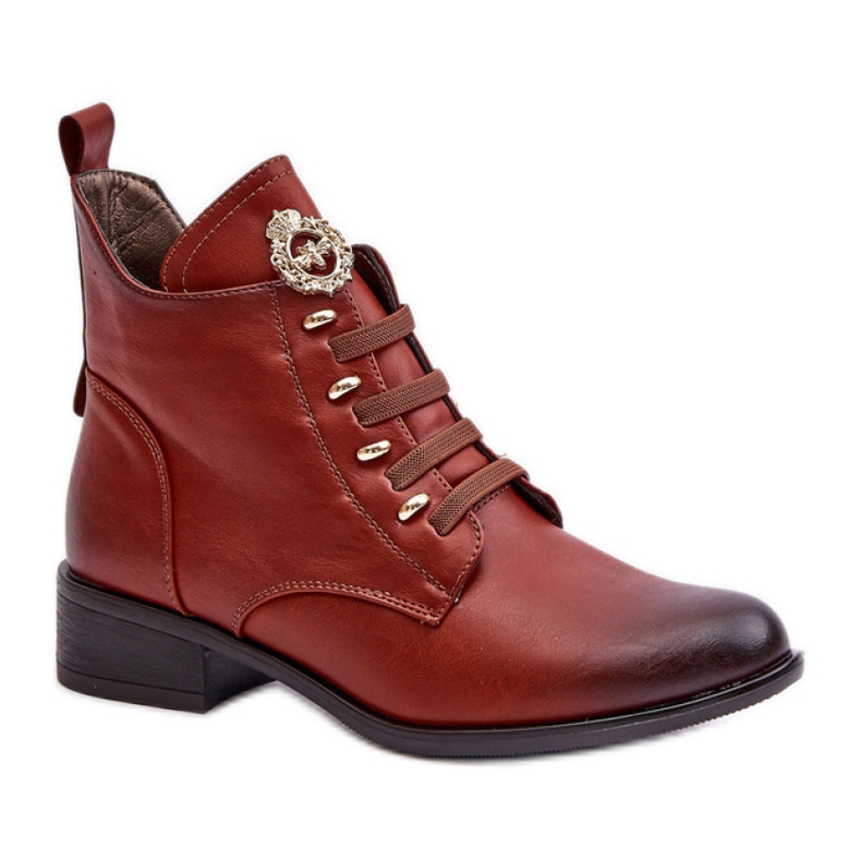 Jezzi Cizme cu decor elegant maro Jezzi Cizme cu decor elegant maro