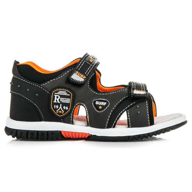 American Club Încălțăminte de vară cu Velcro negru