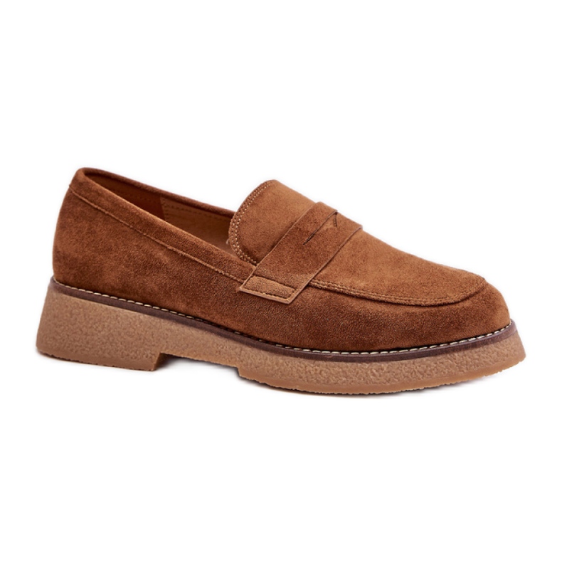 Mocasini de dama din Eco-suede C-528, maro