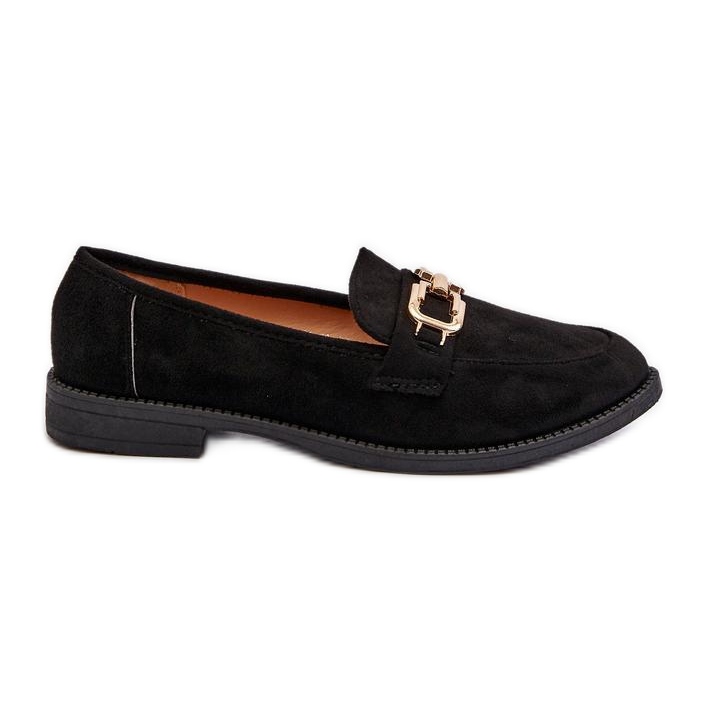 Mocasini de dama cu decoratiuni aurii 8336-79 negru Mocasini de dama cu decoratiuni aurii 8336-79 negru