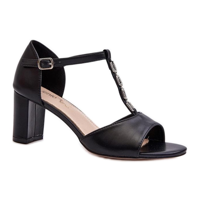 Sandale cu decoratiuni 24SD98-7148 negre negru