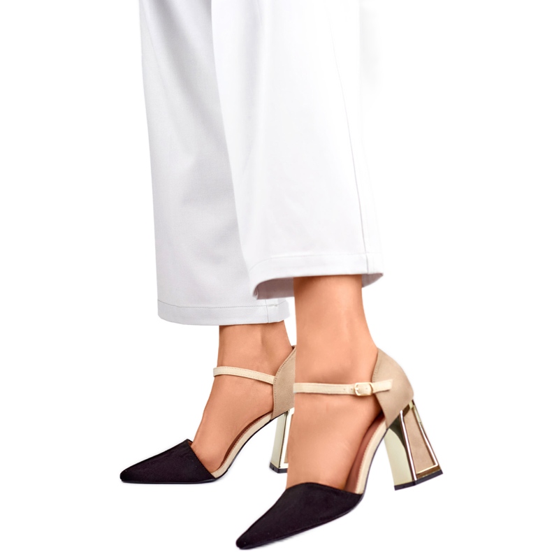 Sandale dama 8338-268B bej si negru