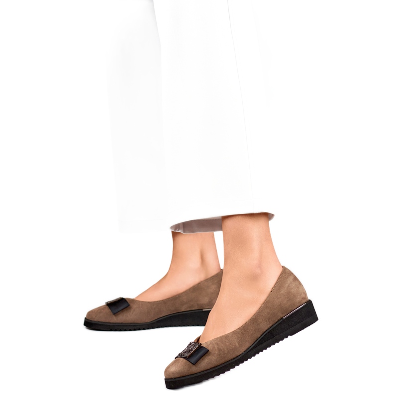 Pompe de damă cu fundă GD-FL766T Taupe maro