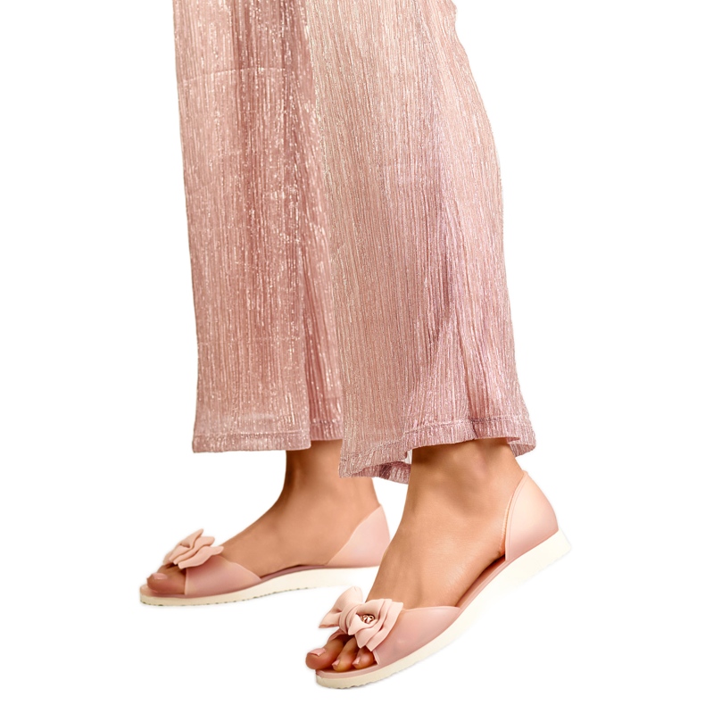 Balerini din cauciuc cu fundita BG162NU, roz