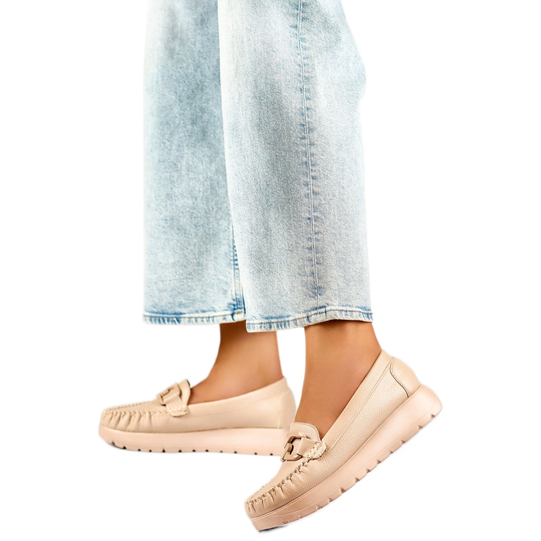 Mocasini de dama cu decor 24-21339BE bej