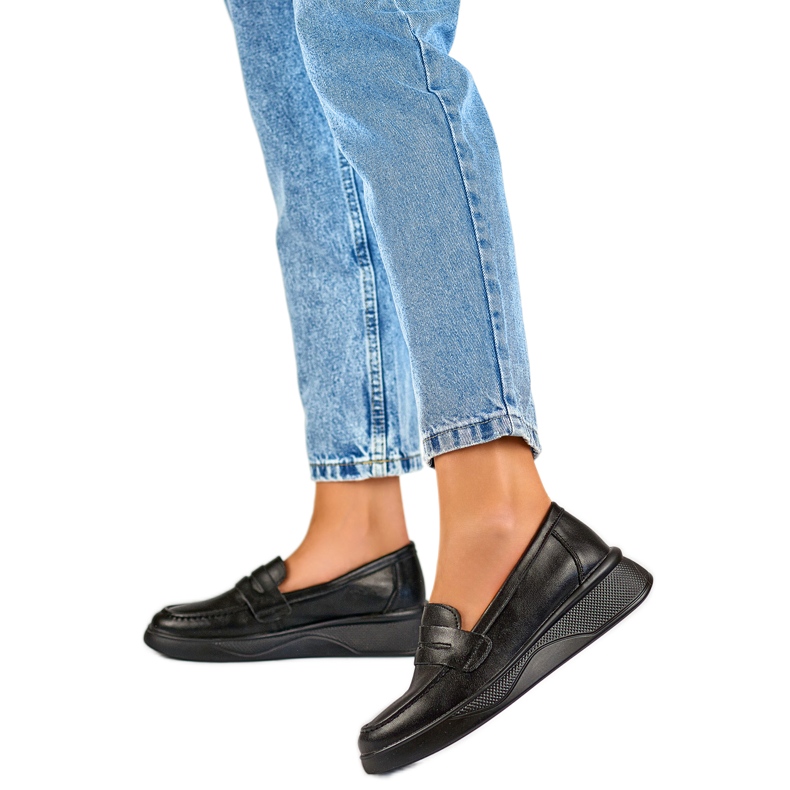 Mocasini negri de damă 25-7937B negru