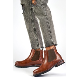 Cizme Chelsea Model GD-WL71C Maro/Camel - PRIMO