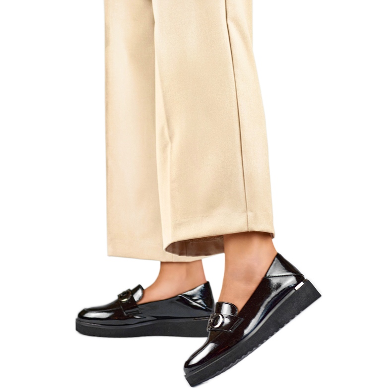 Pantofi de damă patentați 24-58284B negru