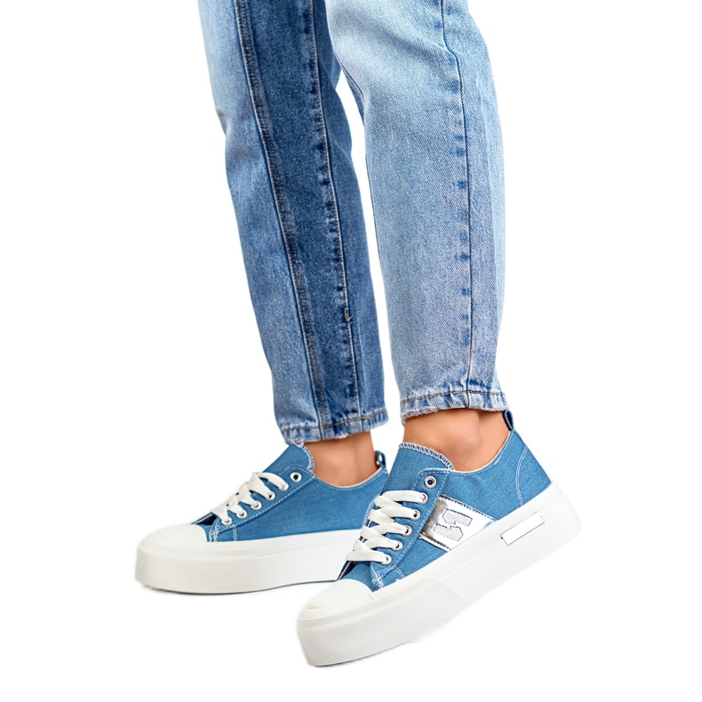 Pantofi de damă pe platforma LY100BL albastru