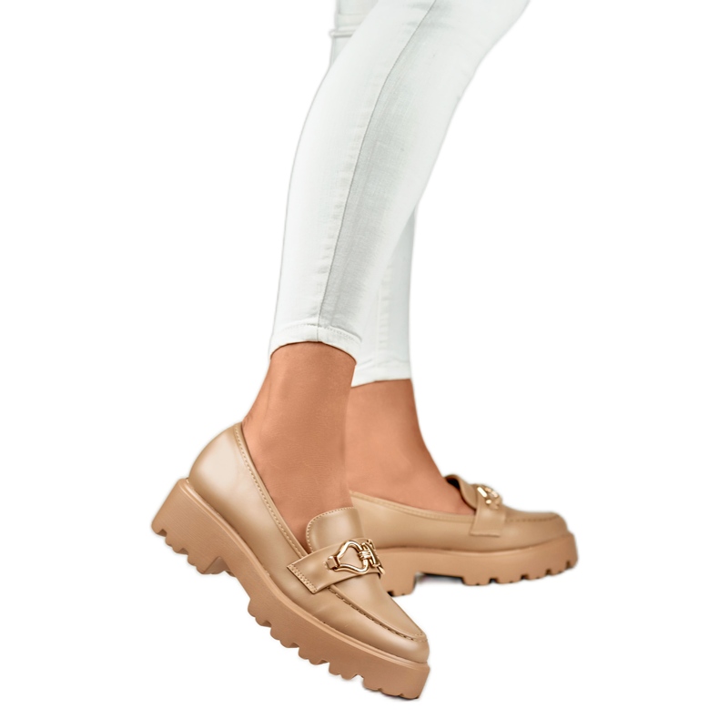 Pantofi dama cu decor B2733KH maro Pantofi dama cu decor B2733KH maro