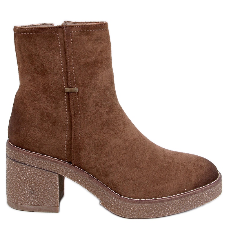 Botine Filly Green cu toc stabil maro