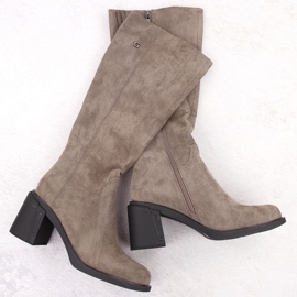 Cizme Potocki din piele intoarsa cu toc inalt W 60314 WOL278B