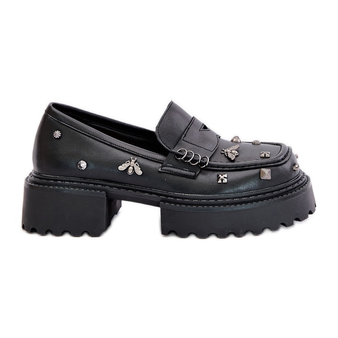 S.Barski Pantofi Dama Piele Cu Decoratiuni D&amp;A MR880-102 Negru