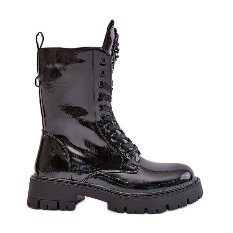 Botine Izolate Lucrator Brevet Cu Decorat, Kelilea Neagra negru