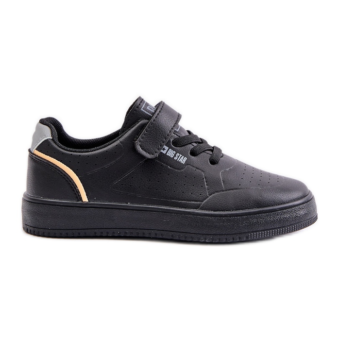 Adidași Copii Din Piele Ecologică Cu Velcro Big Star OO374004 Negru