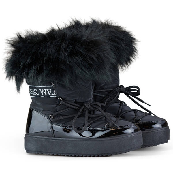Cizme de zapada dama cu blana, neagra 5705-1B negru