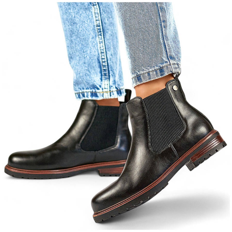 Cizme Chelsea izolate de damă, negre GD-WL71B negru