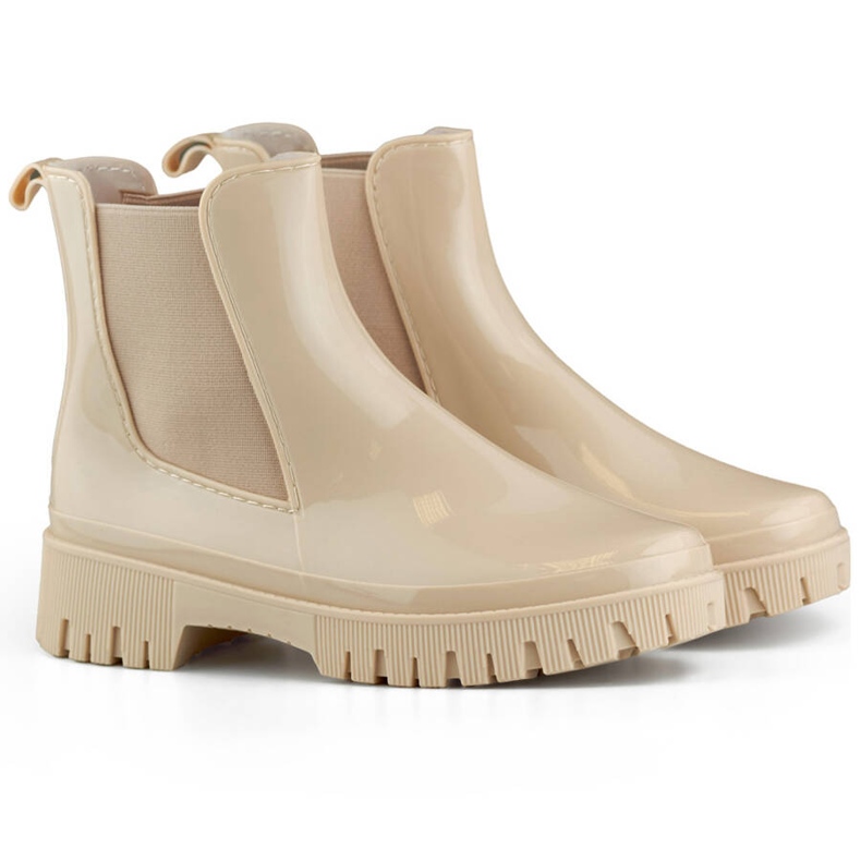 Cizme Chelsea de dama cu talpa groasa, bej YX227-2BE Cizme Chelsea de dama cu talpa groasa, bej YX227-2BE