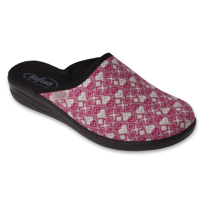 Papuci de damă Befado pu 551D005, roz cu inimioare