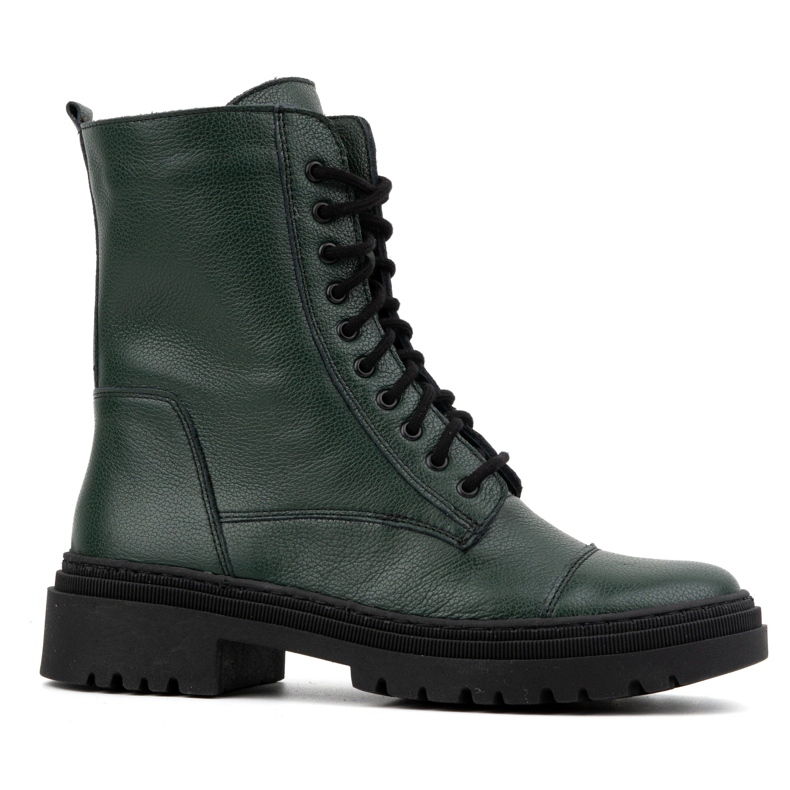 WASAK Botine de dama din piele cu dantela inalta iarna 0640 verde