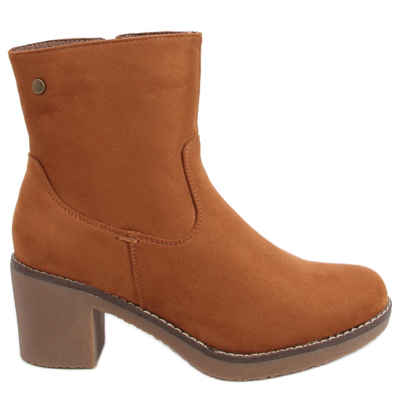 Cizme de toc din cauciuc Linzi Camel maro