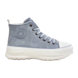 Pantofi de damă izolați pe platforma Big Star OO274072 Albastru