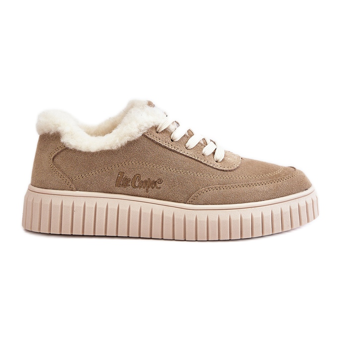 Pantofi de damă din piele căptușiți cu blană Lee Cooper LCJ-24-01-2972 Bej