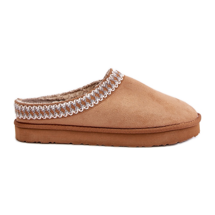 Pantofi Comozi Dama Acasă Papuci Cu Broderie Inblu FX000021 Camel bej