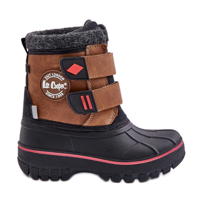 Cizme de zăpadă cu velcro pentru copii Lee Cooper LCJ-24-44-2864K Camel maro