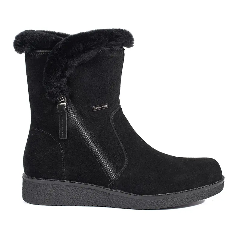 Cizme de damă din piele neagră izolată cu blană de la Sergio Leone negru