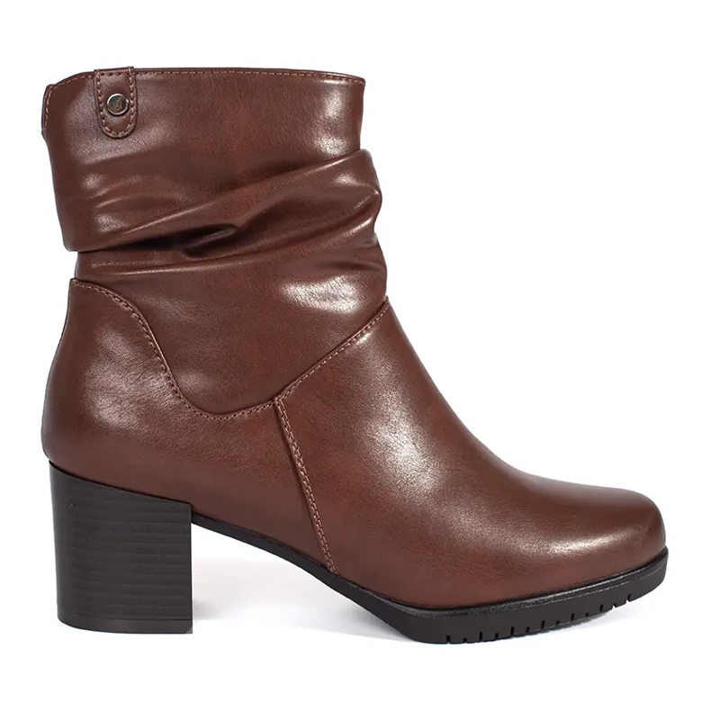 Botine de damă din piele maro cu partea superioară cu volane de Sergio Leone