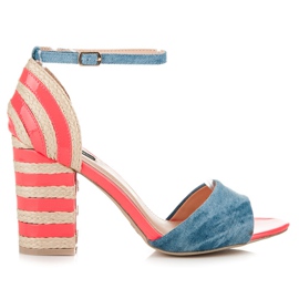 Vices Espadrile din denim cu toc înalt roz