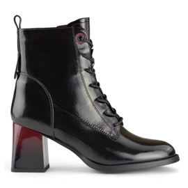 Botine de dama lacuite, negre, GD-FL2106B negru