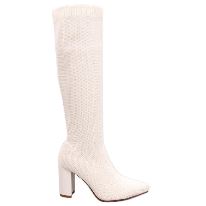 Cizme elastice cu toc inalt Elisha Beige bej