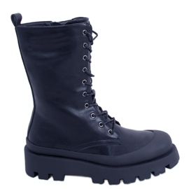 Cizme Knight Black cu șireturi negru Cizme Knight Black cu șireturi negru