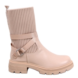 Botine elastice Shaffer Khaki bej