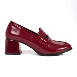 Goodin Mocasini de dama bordeaux cu toc inalt roșu Goodin Mocasini de dama bordeaux cu toc inalt roșu