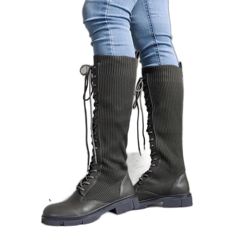 Cizme verzi cu slip-on cu partea superioară elastică de la Verradi verde